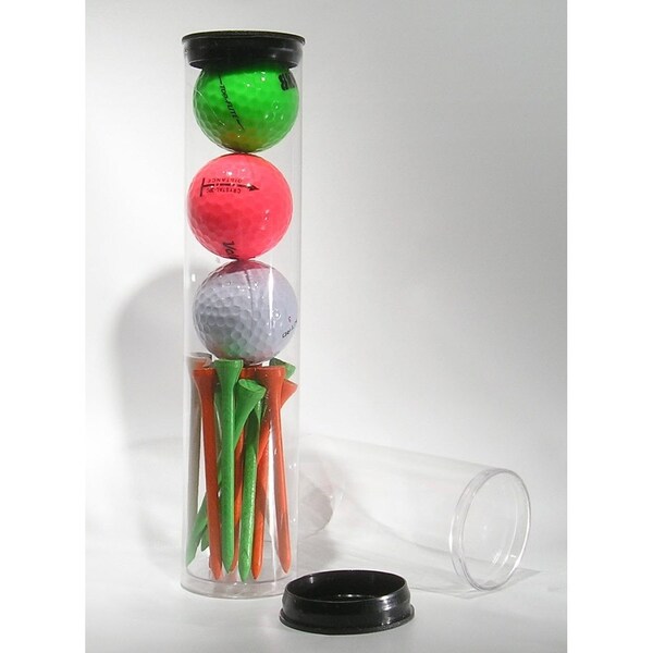 Visipak PermaSeal Pak-TW-1.750-0.012-PETG-CLEAR-7.500-STOCK-3 GOLF BALL TUBE W/TEE-FITS 3 BALLS-AND 2-1/8 963242 - main